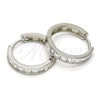 Argolla Huggie 02.286.0003.20 Plata Rodinada, con Zirconia Cubica Blanca, Pulido, Rodinado