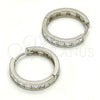 Argolla Huggie 02.286.0003.20 Plata Rodinada, con Zirconia Cubica Blanca, Pulido, Rodinado
