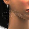 Argolla Huggie 02.286.0004.15 Plata Rodinada, con Zirconia Cubica Blanca, Pulido, Rodinado