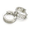 Argolla Huggie 02.286.0004.15 Plata Rodinada, con Zirconia Cubica Blanca, Pulido, Rodinado