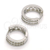 Argolla Huggie 02.286.0004.15 Plata Rodinada, con Zirconia Cubica Blanca, Pulido, Rodinado