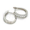 Argolla Huggie 02.286.0007.15 Plata Rodinada, con Zirconia Cubica Blanca, Pulido, Rodinado