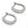 Argolla Huggie 02.286.0007.15 Plata Rodinada, con Zirconia Cubica Blanca, Pulido, Rodinado