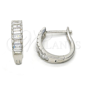 Argolla Huggie 02.286.0007.15 Plata Rodinada, con Zirconia Cubica Blanca, Pulido, Rodinado