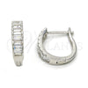 Argolla Huggie 02.286.0007.15 Plata Rodinada, con Zirconia Cubica Blanca, Pulido, Rodinado
