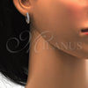 Argolla Huggie 02.286.0009.10 Plata Rodinada, con Zirconia Cubica Blanca, Pulido, Rodinado
