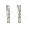 Argolla Huggie 02.286.0009.10 Plata Rodinada, con Zirconia Cubica Blanca, Pulido, Rodinado