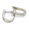 Argolla Huggie 02.286.0009.10 Plata Rodinada, con Zirconia Cubica Blanca, Pulido, Rodinado