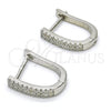 Argolla Huggie 02.286.0009.10 Plata Rodinada, con Zirconia Cubica Blanca, Pulido, Rodinado