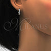 Argolla Huggie 02.286.0012.15 Plata Rodinada, con Zirconia Cubica Blanca, Pulido, Rodinado