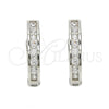 Argolla Huggie 02.286.0012.15 Plata Rodinada, con Zirconia Cubica Blanca, Pulido, Rodinado