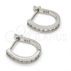 Argolla Huggie 02.286.0012.15 Plata Rodinada, con Zirconia Cubica Blanca, Pulido, Rodinado
