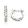 Argolla Huggie 02.286.0012.15 Plata Rodinada, con Zirconia Cubica Blanca, Pulido, Rodinado