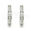 Argolla Huggie 02.286.0015.15 Plata Rodinada, con Zirconia Cubica Blanca, Pulido, Rodinado