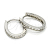 Argolla Huggie 02.286.0015.15 Plata Rodinada, con Zirconia Cubica Blanca, Pulido, Rodinado