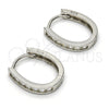 Argolla Huggie 02.286.0015.15 Plata Rodinada, con Zirconia Cubica Blanca, Pulido, Rodinado