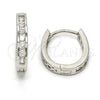 Argolla Huggie 02.286.0015.15 Plata Rodinada, con Zirconia Cubica Blanca, Pulido, Rodinado