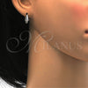 Argolla Huggie 02.174.0046.15 Plata Rodinada, con Micro Pave Blanca, Pulido, Rodinado