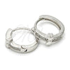 Argolla Huggie 02.174.0046.15 Plata Rodinada, con Micro Pave Blanca, Pulido, Rodinado