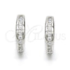 Argolla Huggie 02.174.0050.15 Plata Rodinada, con Zirconia Cubica Blanca, Pulido, Rodinado
