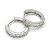 Argolla Huggie 02.174.0050.15 Plata Rodinada, con Zirconia Cubica Blanca, Pulido, Rodinado