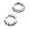 Argolla Huggie 02.174.0050.15 Plata Rodinada, con Zirconia Cubica Blanca, Pulido, Rodinado