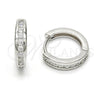 Argolla Huggie 02.174.0050.15 Plata Rodinada, con Zirconia Cubica Blanca, Pulido, Rodinado