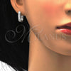Argolla Huggie 02.174.0052.15 Plata Rodinada, con Micro Pave Blanca, Pulido, Rodinado