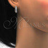 Argolla Huggie 02.174.0052.15 Plata Rodinada, con Micro Pave Blanca, Pulido, Rodinado
