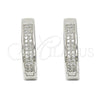 Argolla Huggie 02.174.0052.15 Plata Rodinada, con Micro Pave Blanca, Pulido, Rodinado