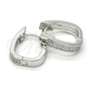 Argolla Huggie 02.174.0052.15 Plata Rodinada, con Micro Pave Blanca, Pulido, Rodinado