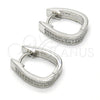 Argolla Huggie 02.174.0052.15 Plata Rodinada, con Micro Pave Blanca, Pulido, Rodinado
