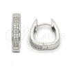 Argolla Huggie 02.174.0052.15 Plata Rodinada, con Micro Pave Blanca, Pulido, Rodinado