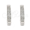 Argolla Huggie 02.174.0059.15 Plata Rodinada, con Micro Pave Blanca, Pulido, Rodinado
