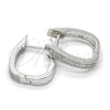 Argolla Huggie 02.174.0059.15 Plata Rodinada, con Micro Pave Blanca, Pulido, Rodinado