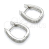 Argolla Huggie 02.174.0059.15 Plata Rodinada, con Micro Pave Blanca, Pulido, Rodinado
