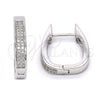 Argolla Huggie 02.174.0059.15 Plata Rodinada, con Micro Pave Blanca, Pulido, Rodinado