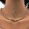 Collar y Pulsera 06.205.0031 Oro Laminado, con Blanca Zirconia Cubica, Pulido, Tono Dorado