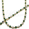 Collar y Pulsera 06.205.0031.1 Oro Laminado, con Verde and Blanca Zirconia Cubica, Pulido, Tono Dorado