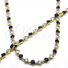 Collar y Pulsera 06.205.0031.3 Oro Laminado, con Zafiro Azul and Blanca Zirconia Cubica, Pulido, Tono Dorado