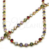 Collar y Pulsera 06.205.0031.4 Oro Laminado, con Multicolor Zirconia Cubica, Pulido, Tono Dorado