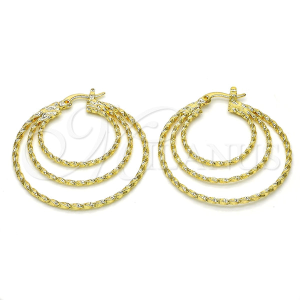 Argolla Mediana 02.168.0042.35 Oro Laminado, Diamantado, Tono Dorado