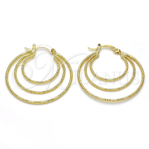 Argolla Mediana 02.168.0043.35 Oro Laminado, Diamantado, Tono Dorado