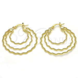 Argolla Mediana 02.168.0044.35 Oro Laminado, Diamantado, Tono Dorado