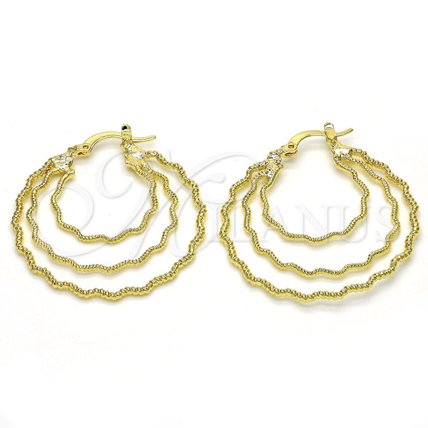 Argolla Mediana 02.168.0044.35 Oro Laminado, Diamantado, Tono Dorado
