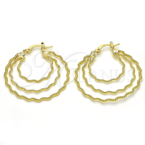 Argolla Mediana 02.168.0044.35 Oro Laminado, Diamantado, Tono Dorado