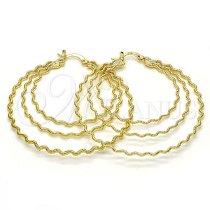 Argolla Grande 02.168.0046.55 Oro Laminado, Diamantado, Tono Dorado