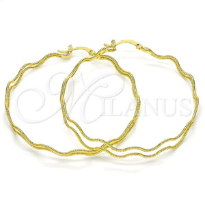 Argolla Grande 02.168.0047.55 Oro Laminado, Diamantado, Tono Dorado