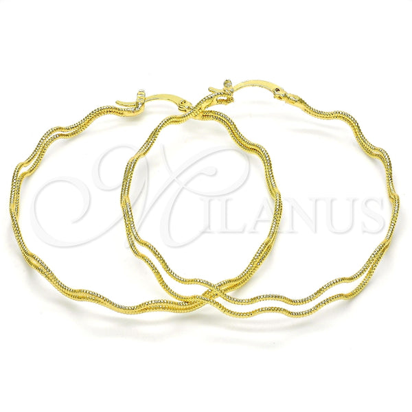 Argolla Grande 02.168.0047.55 Oro Laminado, Diamantado, Tono Dorado