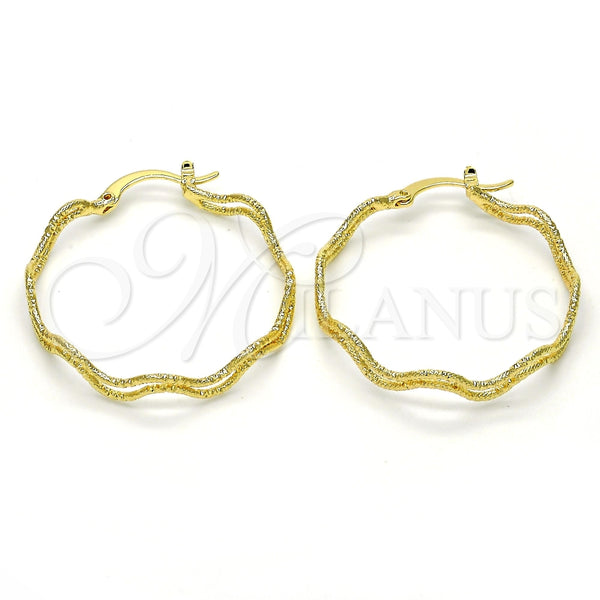 Argolla Mediana 02.168.0049.35 Oro Laminado, Diamantado, Tono Dorado